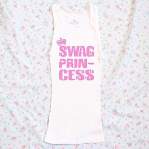 swag princess slogan ribbed tank top y2k mcbling indie sleaze